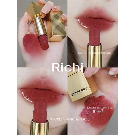 burberry 93 russet vỏ vàng|Review son Burberry Matte 93 Russet màu đỏ đất (vỏ vàng).